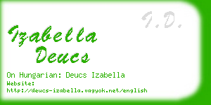 izabella deucs business card